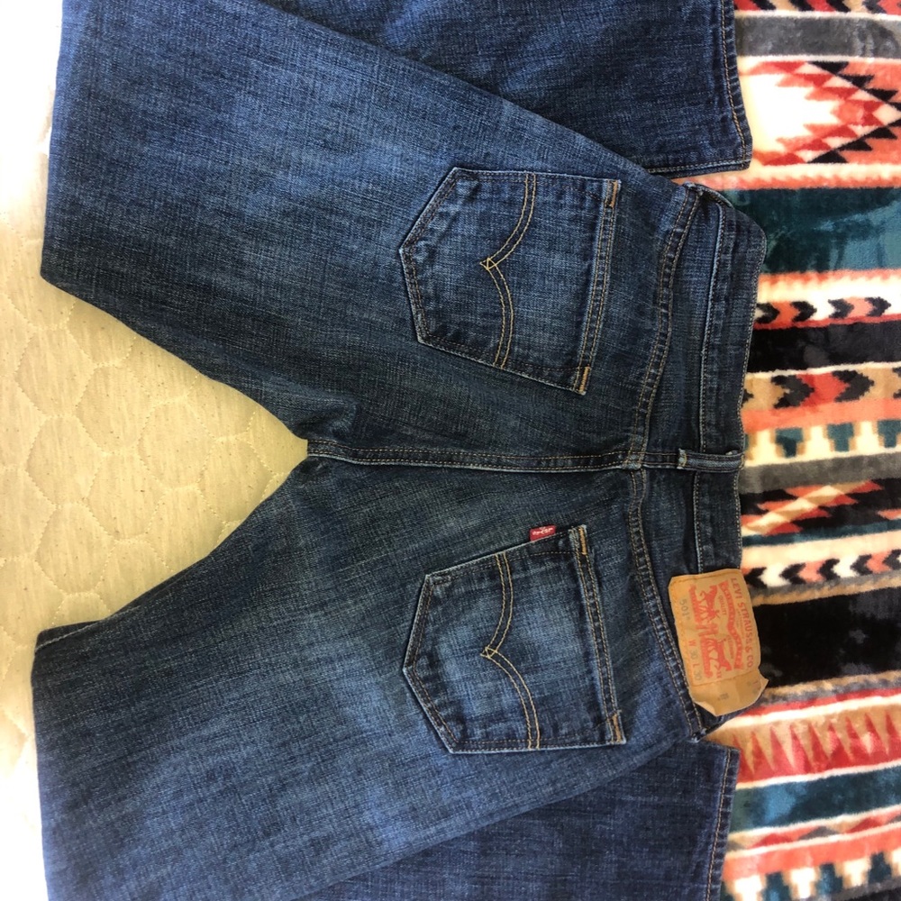 Levi's Straight Leg Jeans in Dark Blue Denim